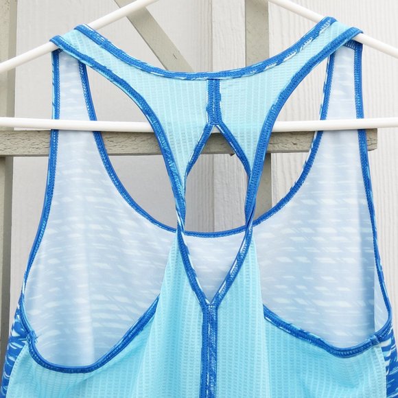 Blue & White Under Armour Mesh Back Athletic Tank - Picture 4 of 6